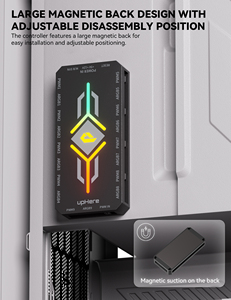 upHere RGB Fan Hub Kontrol Cihazı 9 Port, ARGB 5V 3Pin + PWM 4 Pin Bölücü, SATA Güç Kaynağı, Uzaktan Kumandalı PC Kasa Fan Hub'ı - Product Image 6