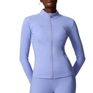 Chaqueta Deportiva de Yoga para Mujer, Personalizada, para Exteriores, con Cremallera, Elástica, Holgada, sin Costuras - Product Image 2