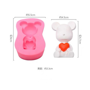 Valentine's Day Heart Bear Lips Fondant Silicone Mold Cake Decorating Tool Pink Love Letter Shape - Product Image 2