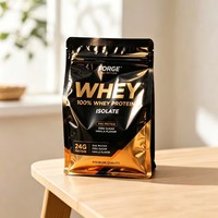 Sachet de poudre protéinée à surface brillante, haute barrière, résistant à l'humidité et à l'oxygène, thermoscellable, anti-odeur, robuste, pour whey
