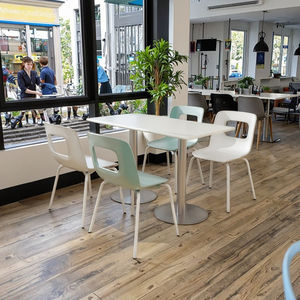 Muebles Yicai, <span class=keywords><strong>mesa</strong></span> de comida rápida de cuatro plazas y sillas de comedor para la escuela, <span class=keywords><strong>cantina</strong></span>, té de la leche, tienda de aperitivos, personal del restaurante - Product Image 5