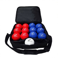 Juego de Bolas de Boccia para Deporte Paralímpico, 13 Bolas (6 Rojas, 6 Azules, 1 Blanca), PU Suave Mediano, 270 mm, Bolsa de Transporte, Marca LVI