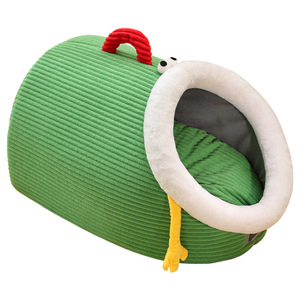 Lit pour chat chaud automne/hiver 2025, lit portable vert pour animaux de compagnie, adapté à toutes les saisons pour chiens et chats, lit de luxe pour dormir - Product Image 2