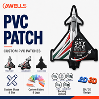 Patch PVC 3D personnalisé, logo du club aéro Sky Ace, badge pour vêtements et accessoires d'aviation AWELLS