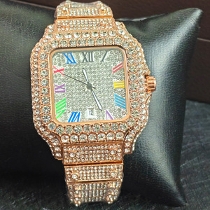 Orologio da <span class=keywords><strong>Uomo</strong></span> di Lusso Quadrato Bling Cielo Stellato Hip Hop Iced Out Luminoso Oro Quarzo Diamantato per <span class=keywords><strong>Uomo</strong></span> - Vendita all'Ingrosso - Product Image 5