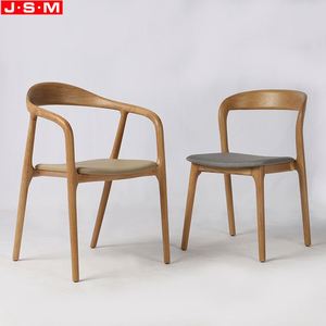 เก้าอี้ทานอาหารพนักพิงสูงโครงไม้โอ๊คขาวบุเบาะสำหรับบ้าน ร้านอาหาร - Product Image 2