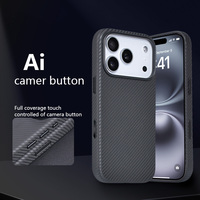 Nuevo Estuche de Cuero Real con Botón para Cámara con IA para iPhone 11 12 13 14 15 16 17 Pro Max