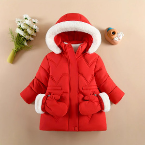 <span class=keywords><strong>Manteau</strong></span> mi-long en polyester rembourré pour filles, de petite et moyenne taille, couleur unie, épais et chaud, avec fermeture éclair, style occidental - Product Image 3