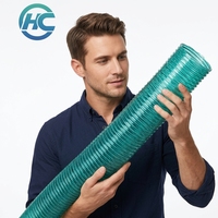Tuyau en PVC transparent blanc de haute qualité Huachen, renforcé doublement avec fil d'acier tressé, résistant à haute pression pour