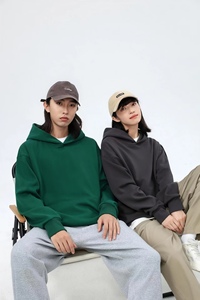เสื้อฮู้ดดี้ผู้ชายไซส์ใหญ่ สีพื้น ผ้าฝ้ายเฟรนช์เทอร์รี่ สวมใส่สบาย ทรงปกติ สไตล์สตรีทแวร์สำหรับฤดูใบไม้ร่วง คุณภาพพรีเมียม เนื้อผ้าหนา - Product Image 2