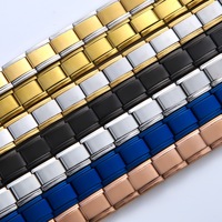 Bracelet Modulaire Italien en Acier Inoxydable 304 de Qualité Supérieure, Jonction Acier Titane, Bracelet Élastique DIY avec Breloques