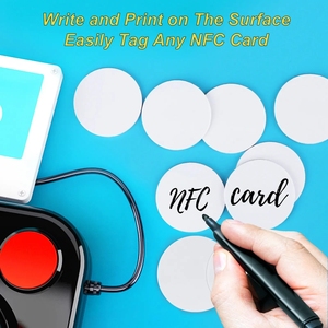 Badge NFC Ntag215 13,56 MHz en forme de pièce de monnaie, étanche, en PVC, 25 mm, compatible ISO/EC14443A, étiquettes électroniques 215 - Product Image 4