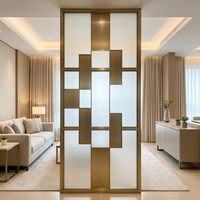 Paravent en verre d'art en acier inoxydable rétroéclairé par LED, séparateur de pièce, imperméable, découpé au laser, personnalisé pour bar, hôtel