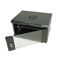 Armoire réseau murale en acier 6U 19 pouces, porte en verre trempé noir, profondeur 400 mm, taille personnalisée disponible