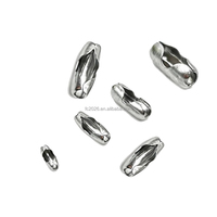 Connecteur de chaîne à billes en acier inoxydable, fermoir double enveloppement, coupleur de chaîne à billes de 1,2-8 mm pour DogTag, connecteur de chaîne à tirer pour bijoux DIY