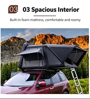 Tente de toit rigide ABS à ouverture latérale pour 3-4 personnes, 4 saisons, en tissu Oxford, pour camion, SUV, 4x4, camping tout-terrain
