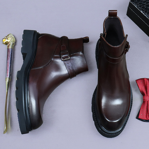 Bottes Oxford en cuir pour homme, hautes, faites à la main, antidérapantes, confortables, de luxe, de haute qualité, à lacets. - Product Image 4