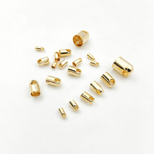 Tuyaux de connexion en laiton plaqué or 18 carats, embouts de chaîne en <span class=keywords><strong>corde</strong></span>, embouts de serrage pour cordon en cuir, composants et fournitures pour la fabrication de bijoux DIY - Product Image 3
