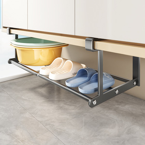 Sea Shark Extendable Bathroom <b>Storage</b> Rack Carbon Steel Multi Layer Shelf For Kitchen Bedroom Countertop <b>Storage</b> - Product Image 4