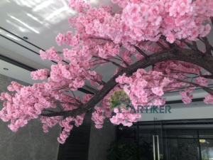 Décor de mariage de haute qualité 5m arbre de fleurs de cerisier artificiel en fibre de verre vente chaude arbre de mariage en feuille de soie - Product Image 4