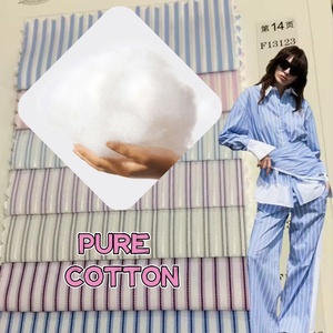 Vải cotton kẻ sọc dọc màu xanh lam, chất liệu cotton, kiểu Nhật, dùng may áo sơ mi và trang phục thường ngày cho nam. - Product Image 2