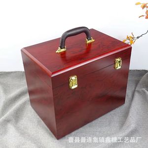 Six-pack of baijiu (Chinese liquor) <b>boxes</b>, Moutai liquor packaging wooden <b>boxes</b>, lacquered baijiu wooden <b>boxes</b>, general-purpose - Product Image 3