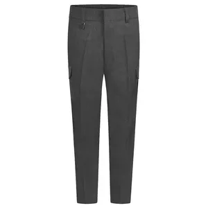 Pantaloni da tasca stile Cargo elasticizzati con vita posteriore elasticizzata eco-pantaloni Cargo regolari uniformi scolastiche all'ingrosso OEM