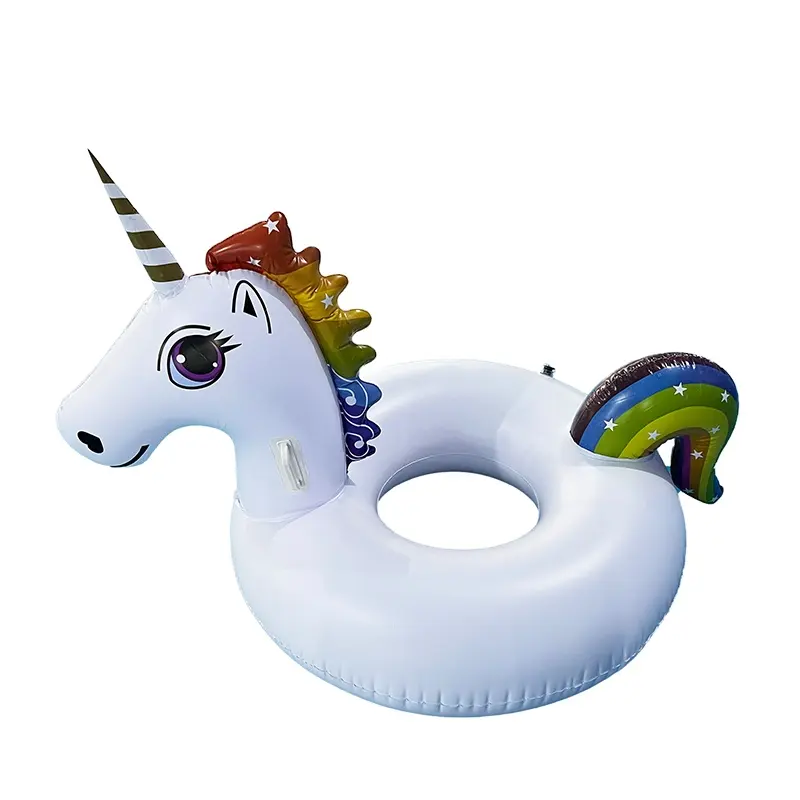 Aufblasbare Fantasie Einhorn Pool Float Wasser Party Schwimm rohr tragbare Kunststoff sprengen Schwimm ring Kreis Wasser Aufsitz floß