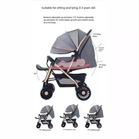 Poussette multifonctionnelle pour enfants à vue panoramique, pliable, pour nouveau-nés - Peut être utilisée en position assise ou allongée