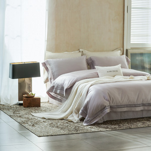 French Style Solid Color Light Luxury <b>Bedding</b> Set Tencel Cotton Four Piece Summer Breathable Duvet Cover Set - Product Image 4
