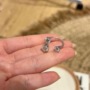 Dylam High Top Jewelry 925 <b>Sterling</b> <b>Silver</b> Three D Color VVS1 Moissanite Stones Open <b>Adjustable</b> Daily Wear Jewelry <b>Rings</b> - Product Image 5