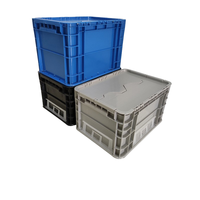 Caisse en plastique à couvercle rabattable UGET, 600*400*280, empilable, surface lisse, antistatique, pour le stockage de pièces, recyclable