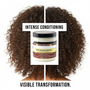 Crème réparatrice nourrissante pour cheveux bouclés à la noix de coco hydratante et démêlante à base de plantes biologiques Après-shampoing profond pour tous les types de cheveux - Product Image 6