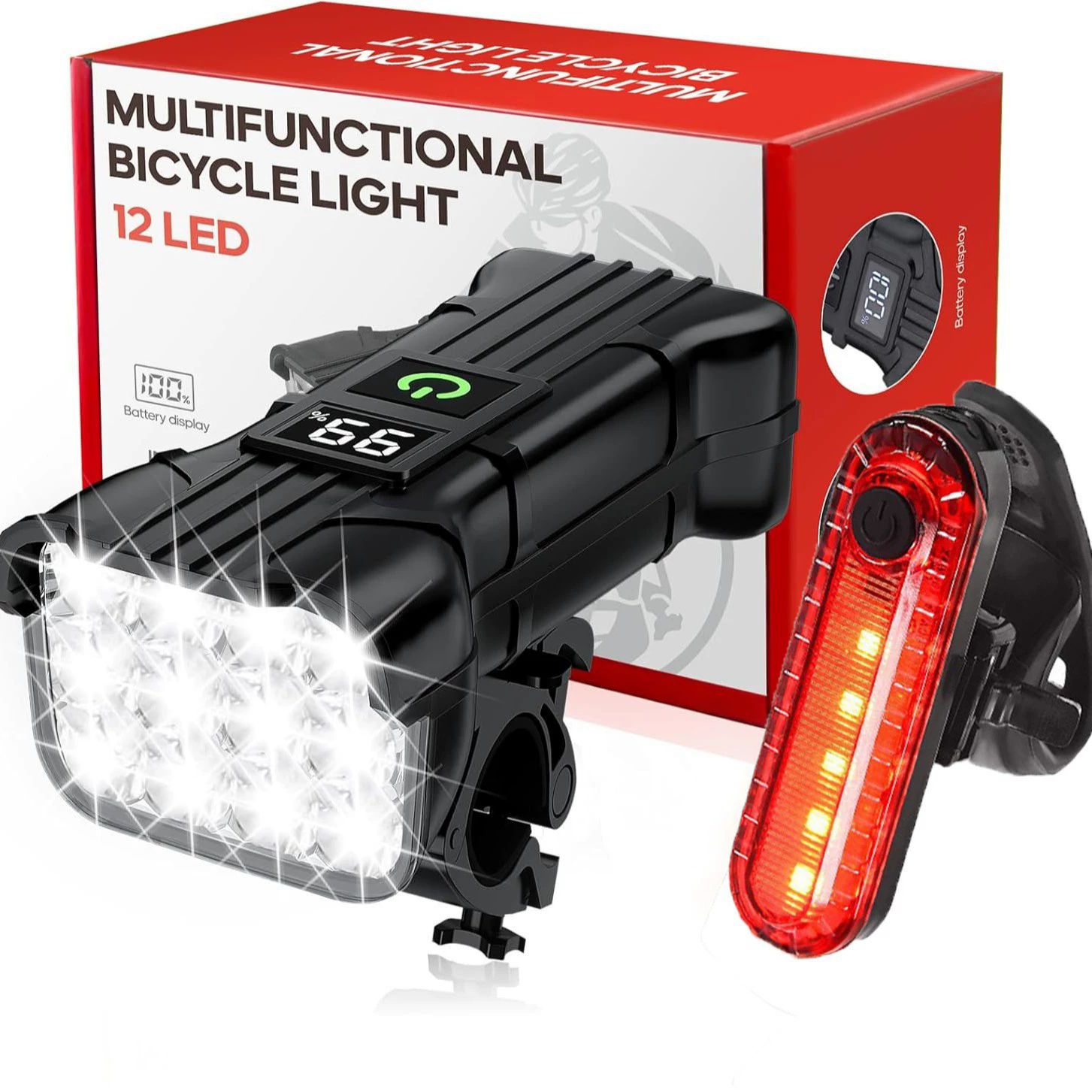 Black+red /Headlight with horn+056 headlight