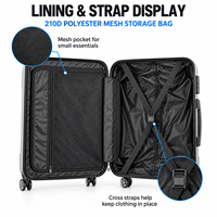 Ensemble de bagages 5 pièces, valise rigide en ABS, avec trousse de toilette, roues pivotantes à 360°, bagages à roulettes, OEM ODM