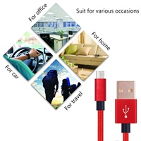 Câble de charge et de données USB Micro tressé en nylon de haute qualité, 3 pieds, 6 pieds, 10 pieds, pour téléphone portable Android