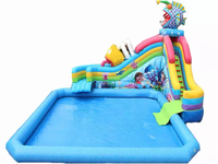 Toboggan aquatique gonflable commercial d'été avec piscine, personnalisable, fabriqué par l'usine chinoise Kaileqi