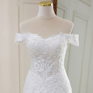 S1017R New Lace Mid-waist Temperament Dreamy Gradient <b>White</b> Exquisite Wedding Dress - Product Image 2