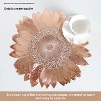 Set de table rond en PVC de 38 cm, moderne, minimaliste, antidérapant, imperméable, isolant thermique, ajouré