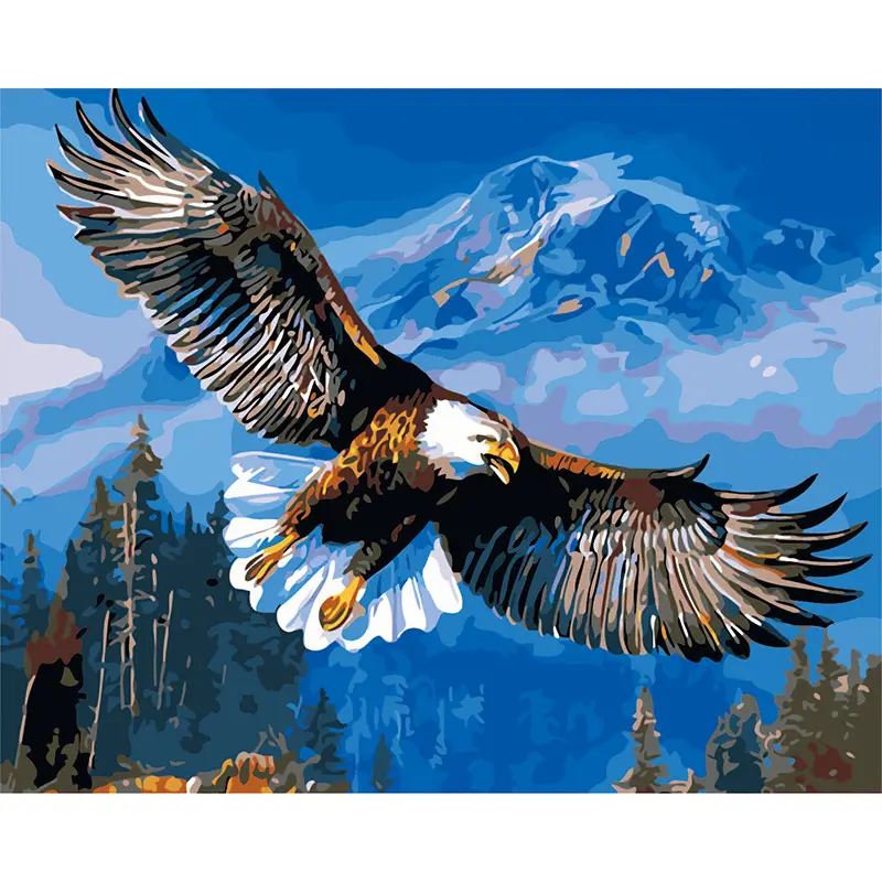 Custom Painting Animal Highland Pictures Digital Canvas Printing Eagle