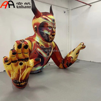 Figurine de robot IA gonflable géante personnalisée avec cornes pour événements, expositions, décoration de centres commerciaux, affichage publicitaire, décoration de scène DJ