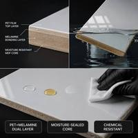 MDF laminé avec film PET brillant et mat, double option, MDF mélaminé résistant à l'humidité pour armoires de salle de bain et de cuisine