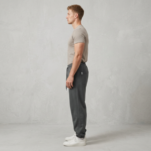 Custom <b>Elastic</b> <b>Waist</b> Casual Heavyweight High-Waisted Oversized Pleated Front Knitted Eco-Friendly Windproof <b>Men</b> <b>Trousers</b> - Product Image 2