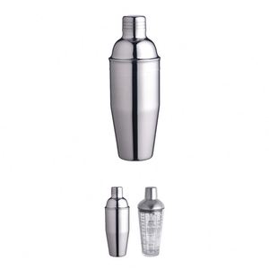 Clear Glass Cocktail <b>Shaker</b> Metal Lid Custom Logo Wine Cocktail <b>Shaker</b> <b>Bottle</b> for Bar - Product Image 2