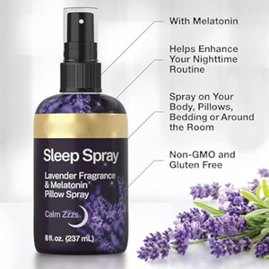 Sans OGM, sans gluten, sans paraben 8 floz lavande et mélatonine parfum chloroforme oreiller <span class=keywords><strong>spray</strong></span> sommeil profond - Product Image 2