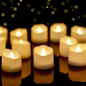 Romantic Tea Lights LED Battery Flameless Candles with Flickering Flashing Christmas Candle 3d Real Flame Plastic