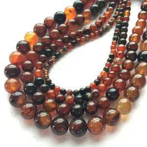 Natural Sardonyx Agate Round Gemstone Bead Semiprecious Stone Jewelry