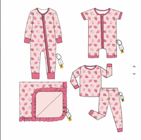 Combinaison bébé en bambou à manches longues, imprimé fruits, durable et extensible, pour usage quotidien, collection automne/hiver, best-seller personnalisé