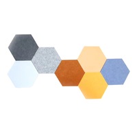 Panneau acoustique en feutre polyester insonorisant Bufu, auto-adhésif, facile à installer, 9 mm d'épaisseur, 30x26 cm, design hexagonal coloré pour