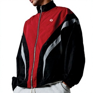Custom Panel Windbreaker <b>Jackets</b> Hip Hop Style Vintage Waterproof Windbreaker Sporty Style Stand Collar Nylon <b>jacket</b> for <b>men</b> OEM - Product Image 5